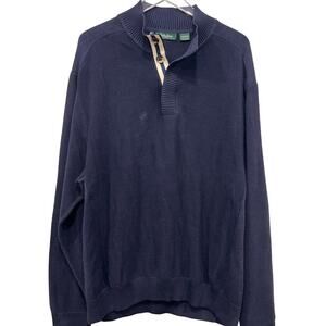 Bobby Jones Navy Pima Cotton Knit Henley Sweater Men’s XXL Golf‎ Pullover